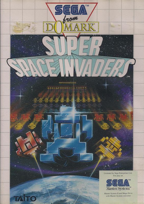 Super Space Invaders box art for Sega Master System